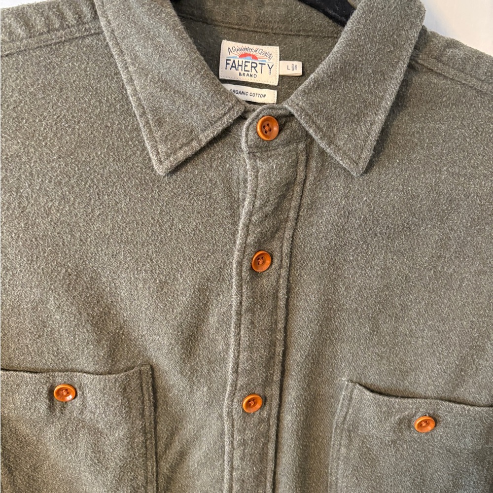 Faherty Men's Brushed Alpine Flannel - Hunter Green